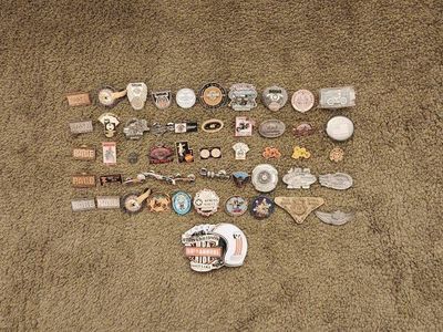 51 Harley Davidson Motorcycle Ride Pins Belt Buckle Lot