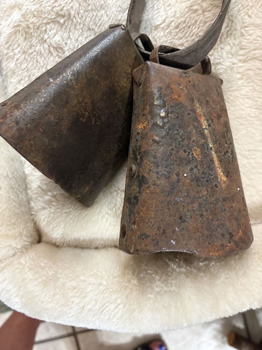 Vintage Cowbells with leather strap
