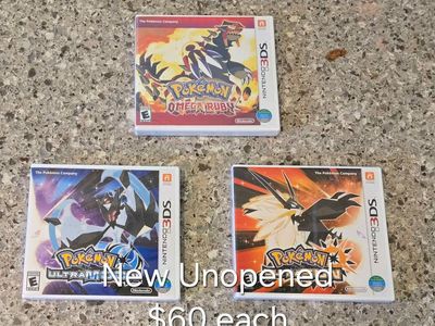 New Unopened Nintendo 3ds games including PokeMon Ultra Sun~ trades considered!~