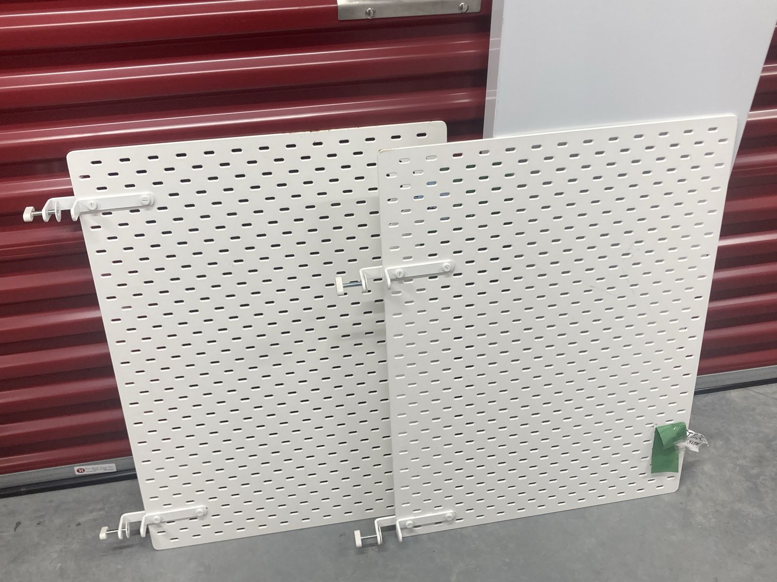 White Pegboard Organizer Set - 2 Panels with Mounting Hardware, Retail/Garage Storage Solution