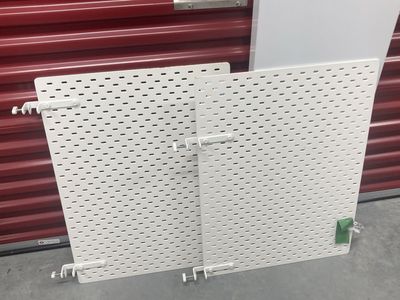White Pegboard Organizer Set - 2 Panels with Mounting Hardware, Retail/Garage Storage Solution