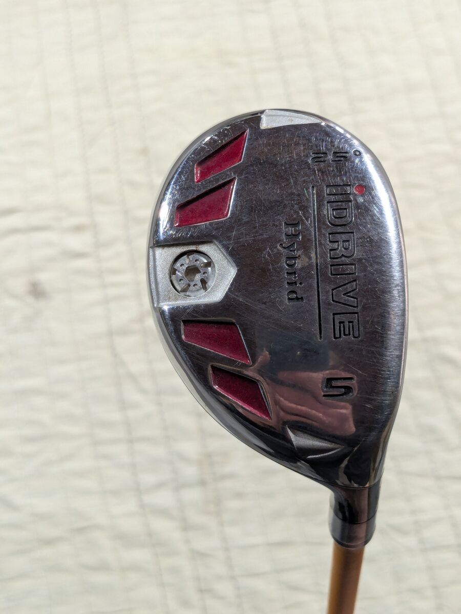 5 Hybrid Club with IDrive 25 degree head and Founders Club 75 Low Torque Miskick Point R Flex Shaft