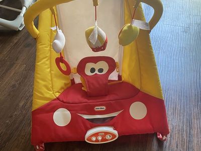 Little Tikes Cozy Coupe Activity Gym Play Mat Infant Bouncer Red/Yellow with Hanging Toys
