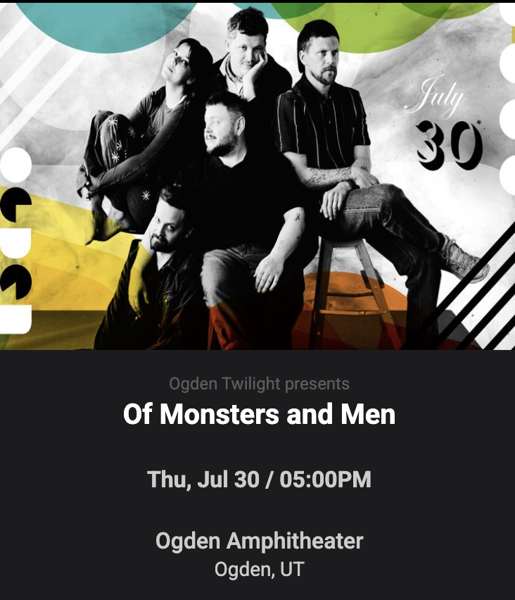 1 ticket Of Monsters and Men