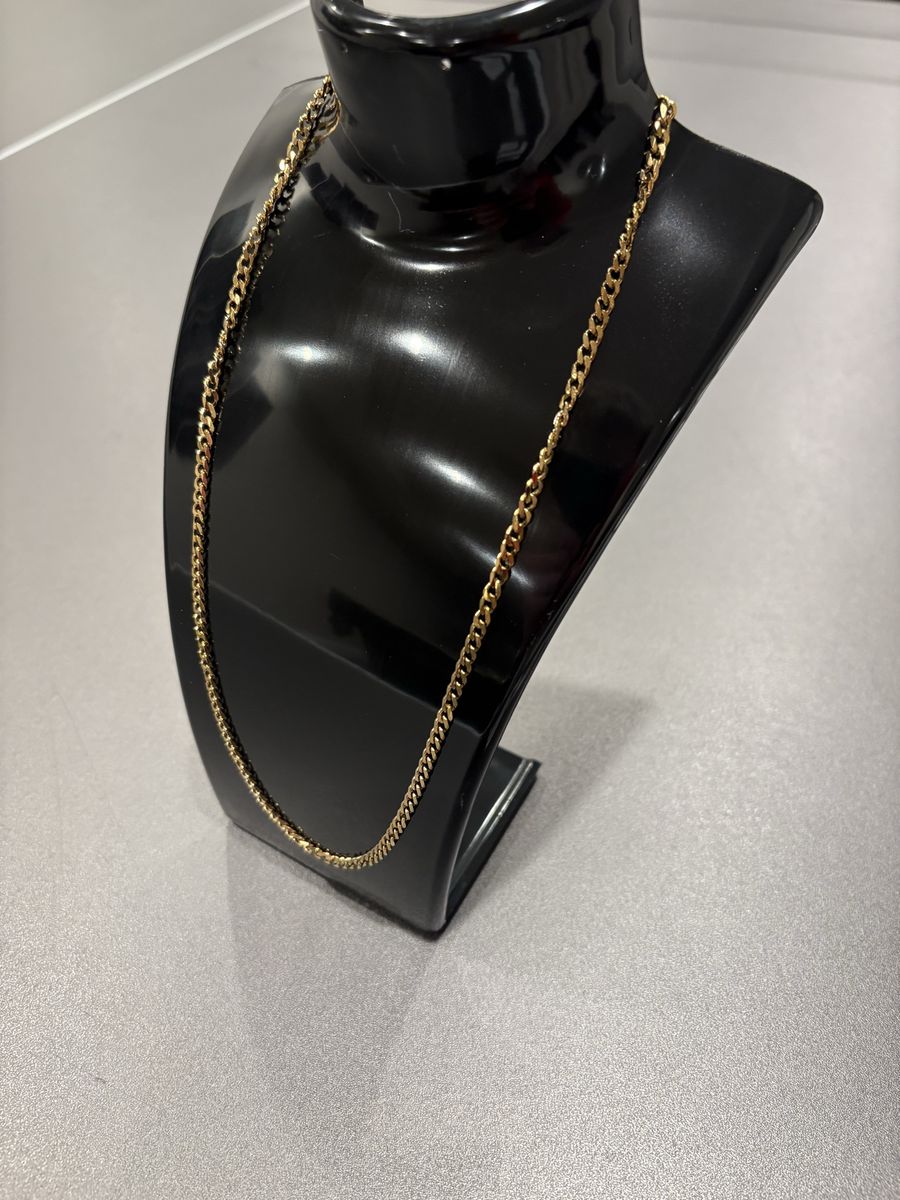 18k Gold plated & Silver Tone Cuban Link Chain Necklace Set