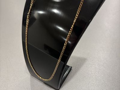 18k Gold plated & Silver Tone Cuban Link Chain Necklace Set