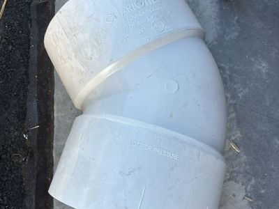 10" PVC 45 degree elbow ( drainage and sewer not pressure rated )