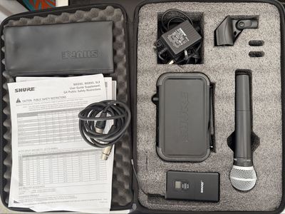 Shure SLX Wireless Microphone System with Handheld Mic, Bodypack, Case & Accessories
