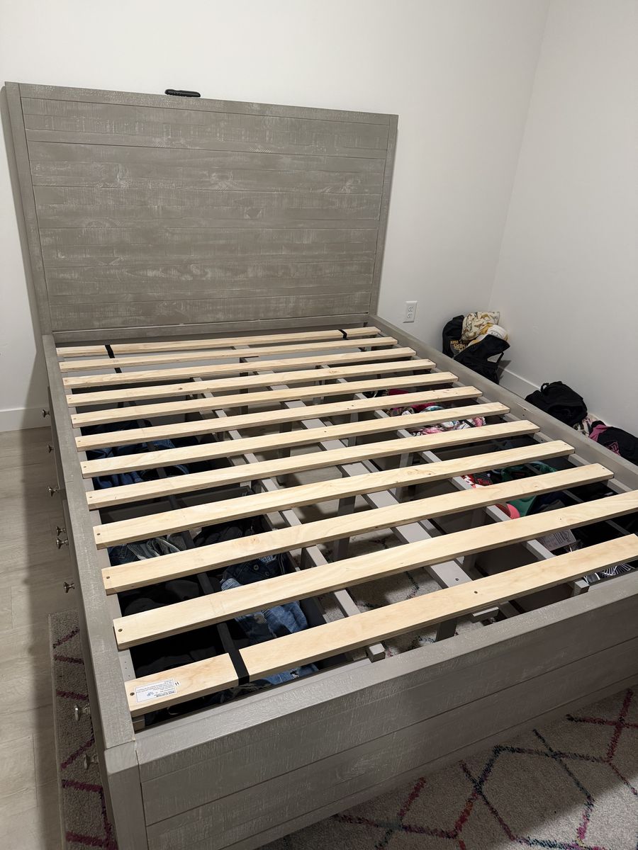 Queen bed frame with storage