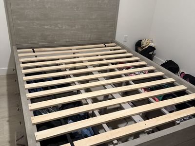 Queen bed frame with storage