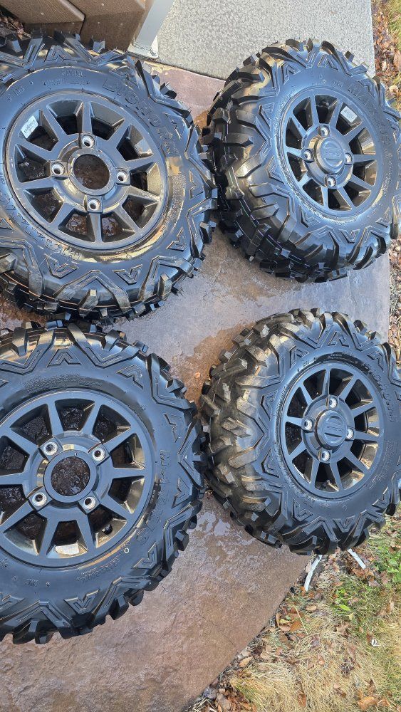 NEW Polaris rzr pull offs rzr 4-156 Maxxis Bighorn 2.0 29x11 R-14 and 29x9 r-14 UTV/ATV Tires on Black Rims - Set of 4