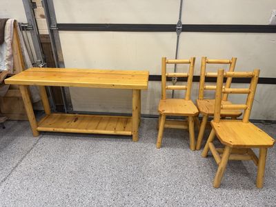 Custom log furniture