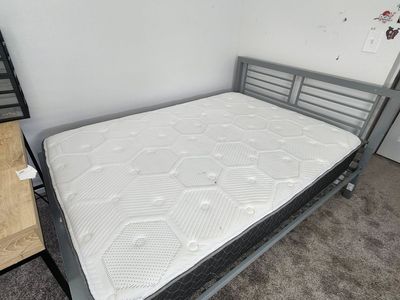 Metal Bed Frame with almost new Mattress