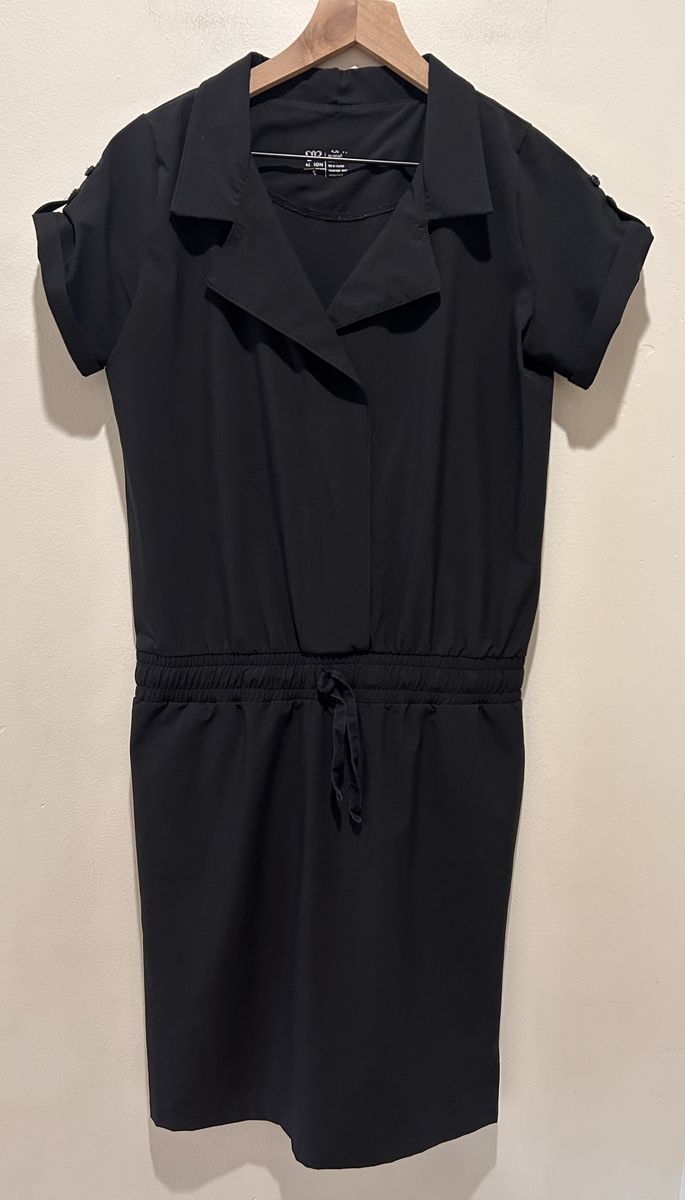 Albion Black Short Sleeve Collared Dress Small