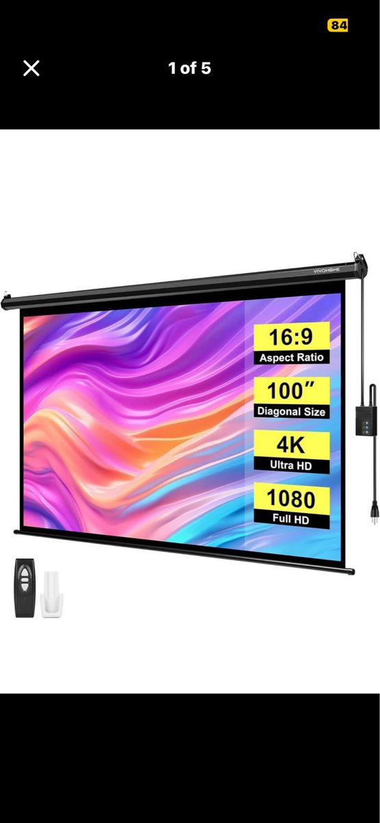 Motorized Projector Screen with Remote,