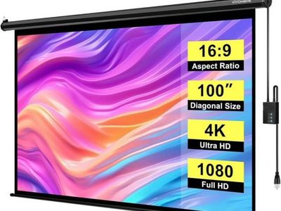 Motorized Projector Screen with Remote,