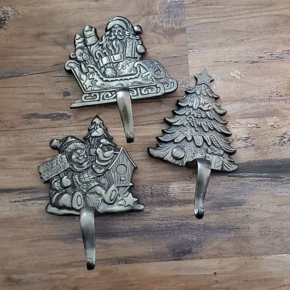 Set of 3 Christmas Stocking Hangers Holders