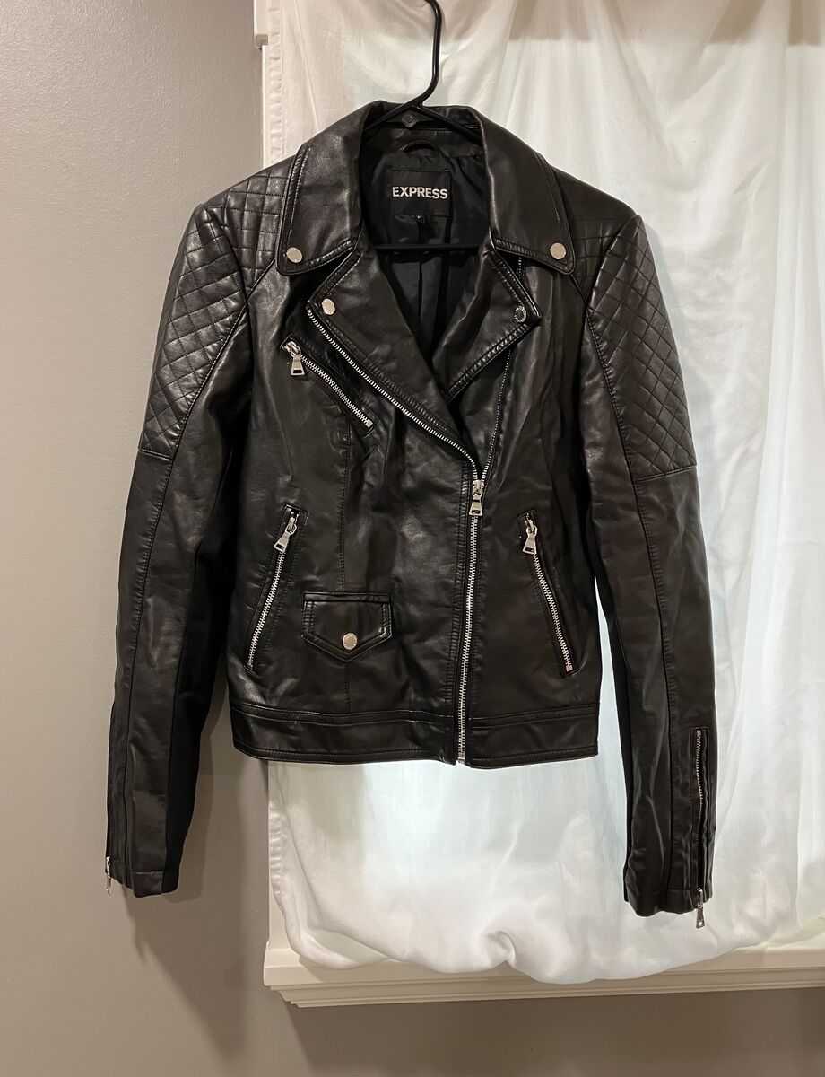 Cute Express Moto Faux Leather Jacket Size Small