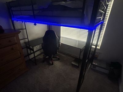 Black loft bed
