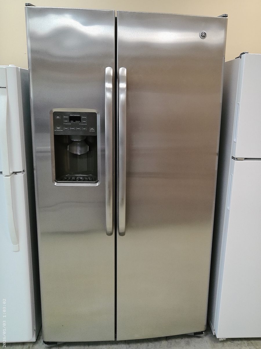25 cf Side by Side~Stainless~90 Day Guarantee~Water and Ice