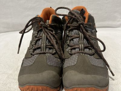 Merrell youth size 2 light brownish gray with orange trim WP hiking boots