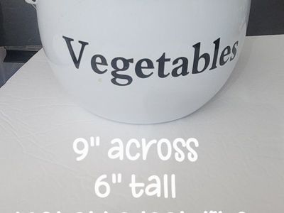 Metal Enamelware Style Vegetable Bowl