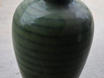 Global Home Decorative Vase, Tasia, Green Ceramic, 20.125" Tall, Hand Wash Only
