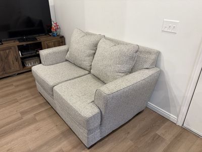 Grey Fabric Loveseat