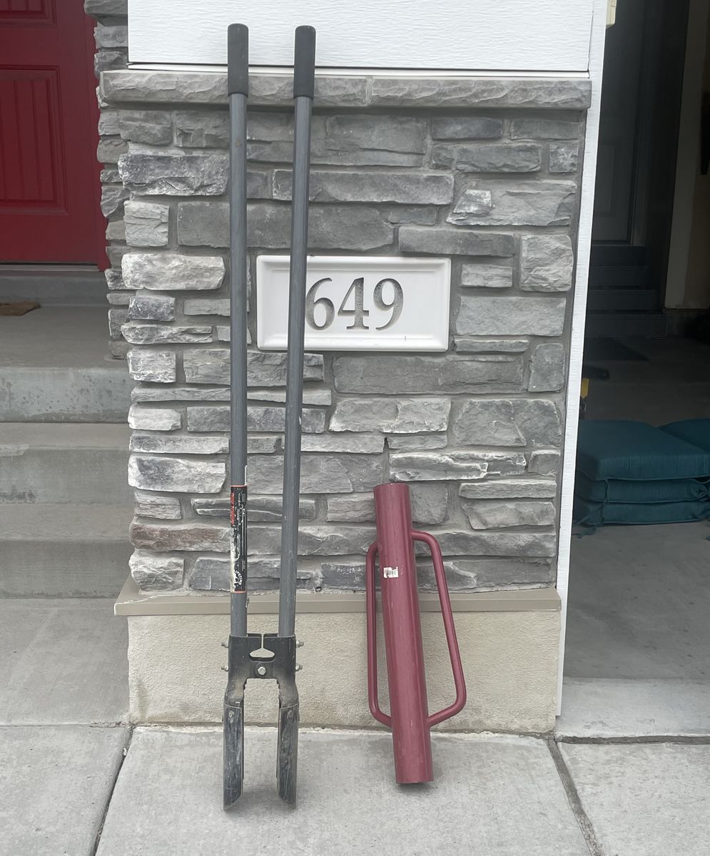 Post hole digger and metal fence post driver