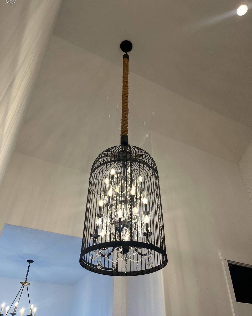 Black Birdcage 18-Light Chandelier