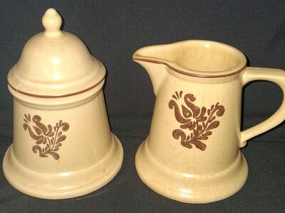 PFALTZGRAFF SUGAR & CREAMER (VILLAGE PATTERN)