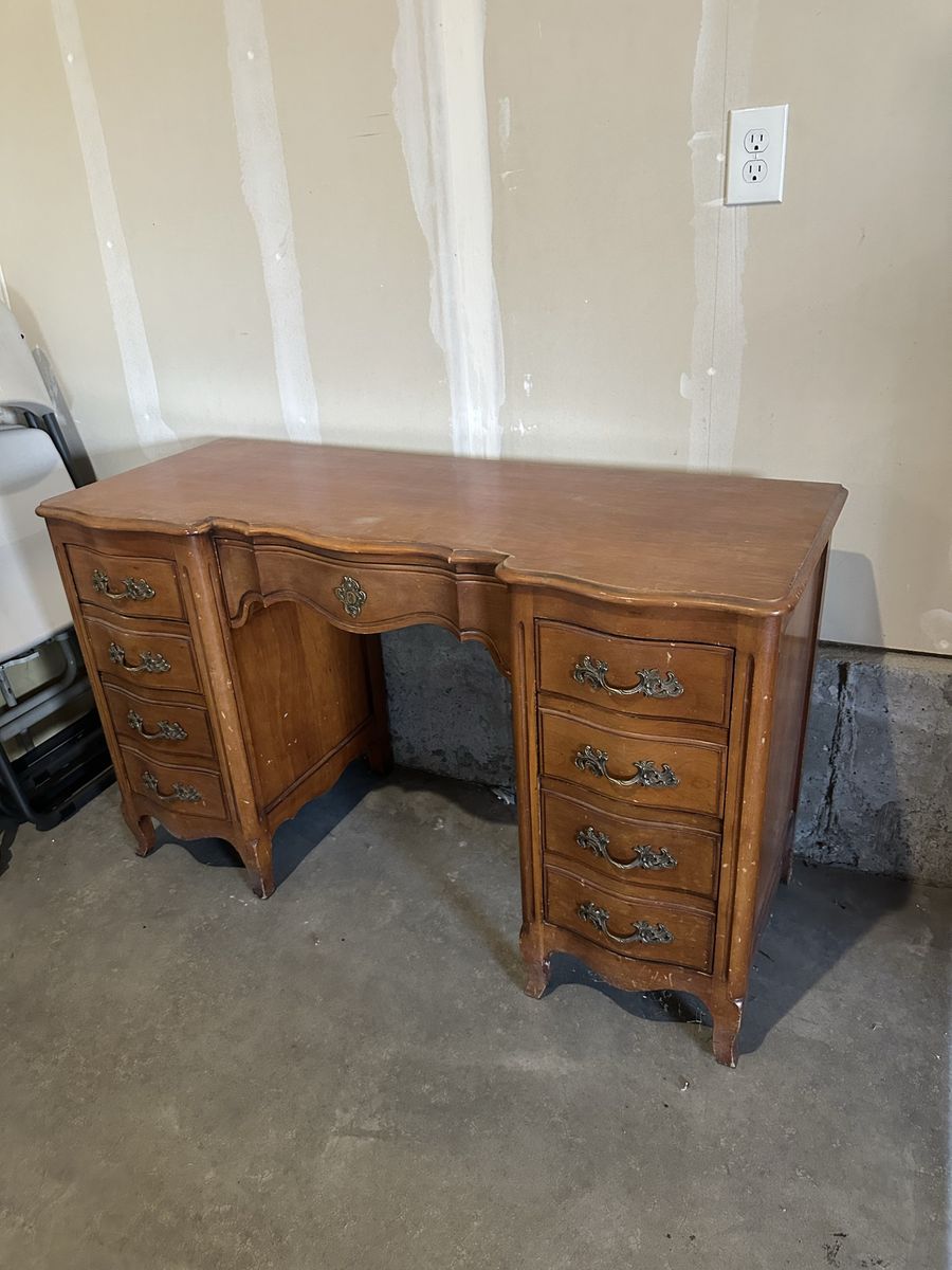 Vintage Solid Wood Desk or Vanity