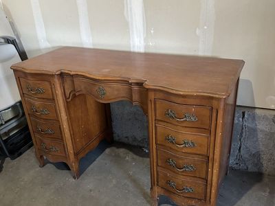 Vintage Solid Wood Desk or Vanity