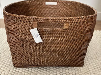 Brand New! ARTIFACTS TRADING CO. SABOGA HOME - Large Basket – Honey Brown Rattan – Tag On! $200