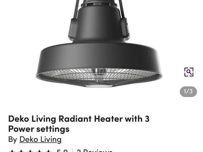 Deko Living Outdoor/Indoor Hanging Patio Heater w/ Remote Control - 3 Power Settings (Plug-In) - 2 Available