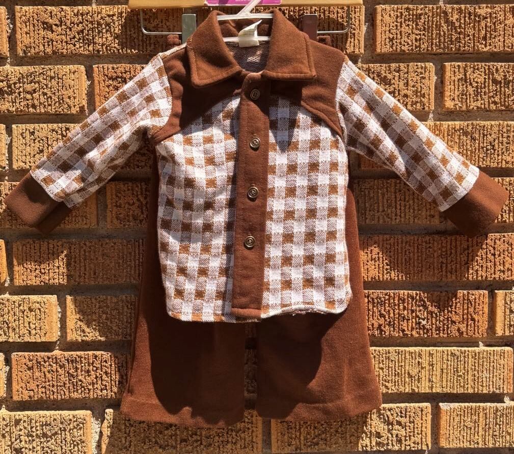 Vintage 70s By Thomas Outfit Set - Boys Size 3 - Brown