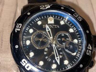 Invicta Men's Gunmetal Stainless Steel Chronograph Pro Diver Watch like new