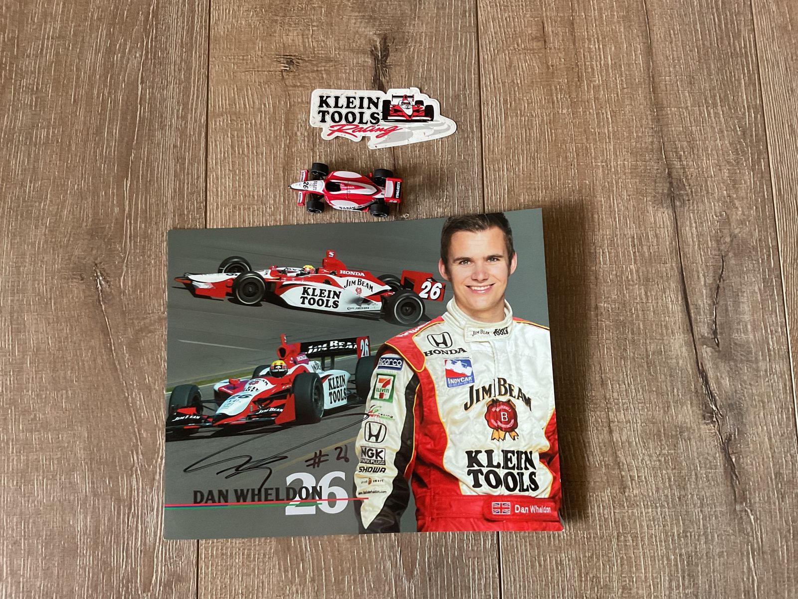 Dan Wheldon #26 Klein Tools IndyCar Lot with Mini Car and Autographed Photo