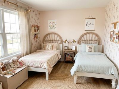 Pair of Vintage Willow Twin Headboards | Backdrops
