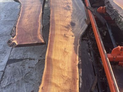Live edge walnut slabs kiln dried.
