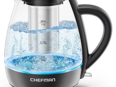 Chefman 1L Electric Glass Tea Kettle with Infuser