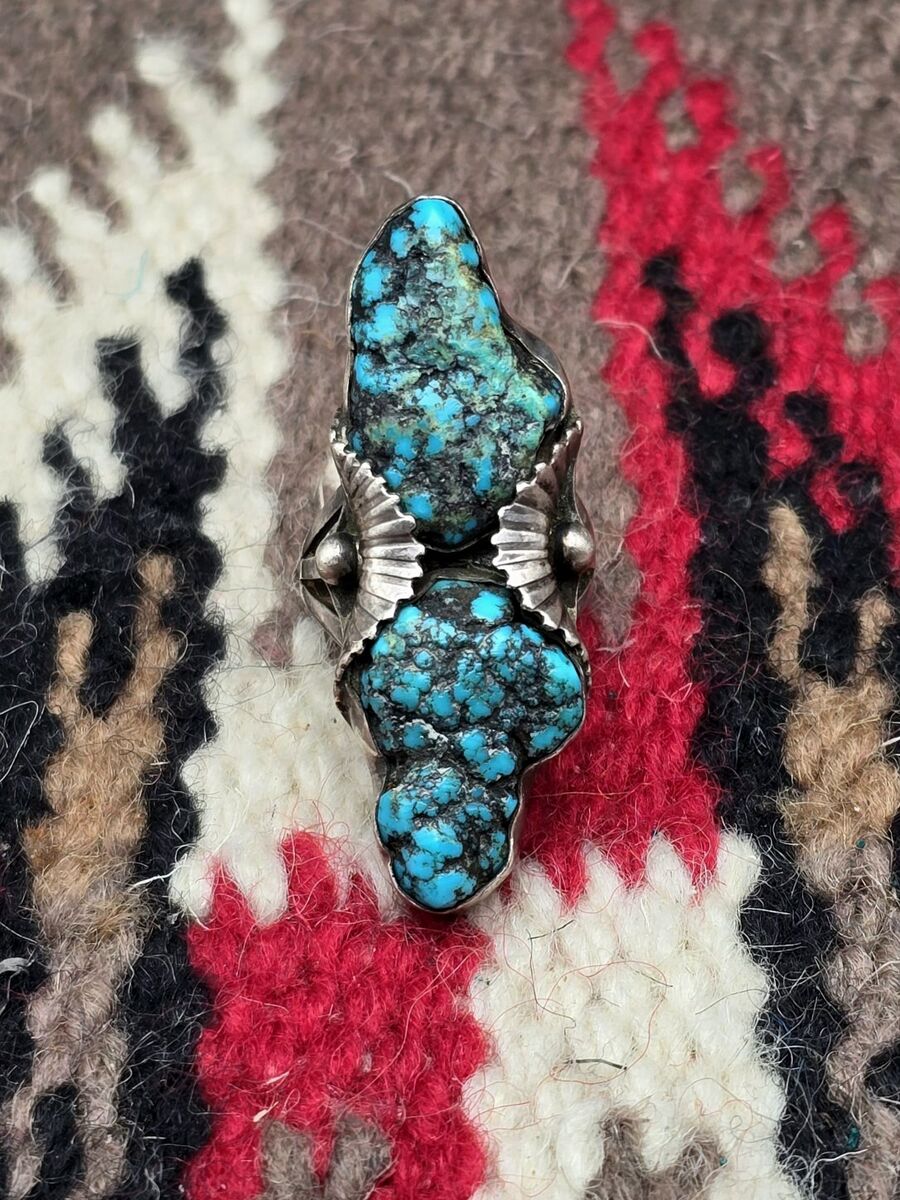 Native American Chunky Kingman Turquoise Ring