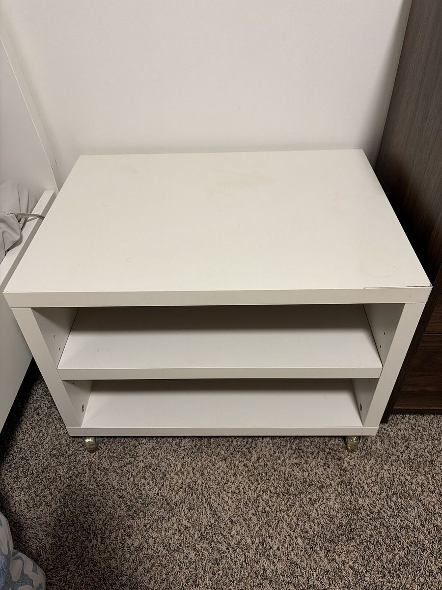 White End Table on Wheels