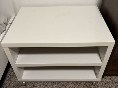 White End Table on Wheels