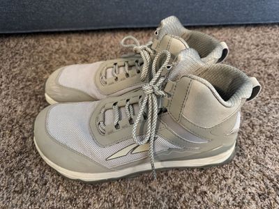 Altra Lone Peak ALL-WTHR Mid Light Gray Hiking Shoes Women's Size 10.5