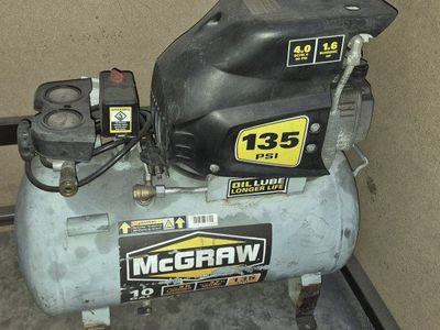 McGraw 10 Gallon 135 PSI Portable Air Compressor 1.6 HP Oil Lube