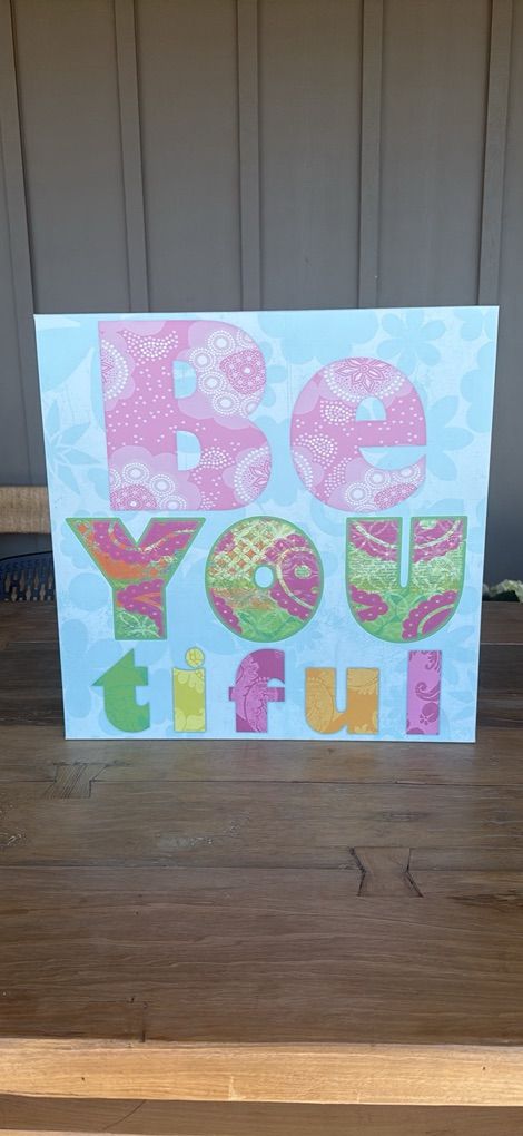 Cute girl's room canvas decor positive message