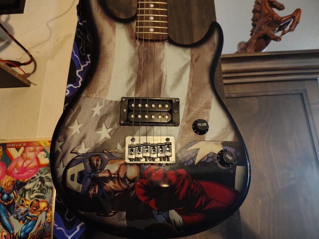 Peavey Marvel Captain America Electric Guitar - 6-String Electric Guitar with Custom Graphic #858 of 1000 made.