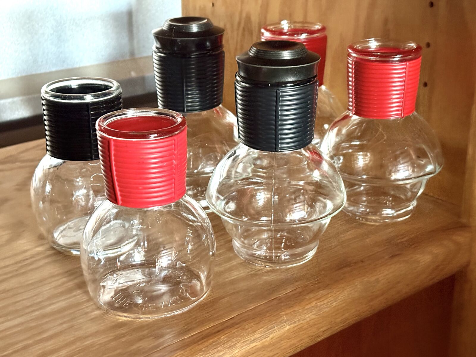 Vintage Hottle Bottles, Small Hot Tea Coffee Decanters, Diner Style Decanters