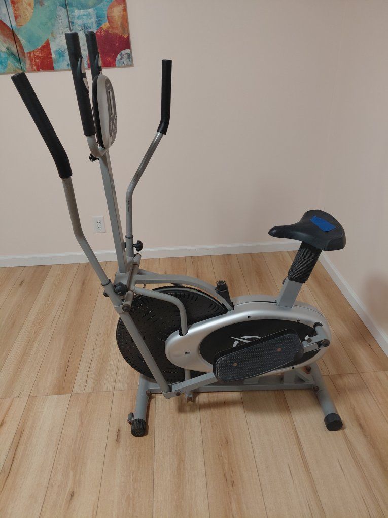Plasma Fit Elliptical Bike 2-in-1 Dual Trainer with Seat - Gray/Black, Used